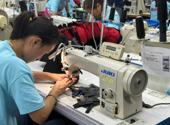 Cap sewing at a JoinTop production workstation